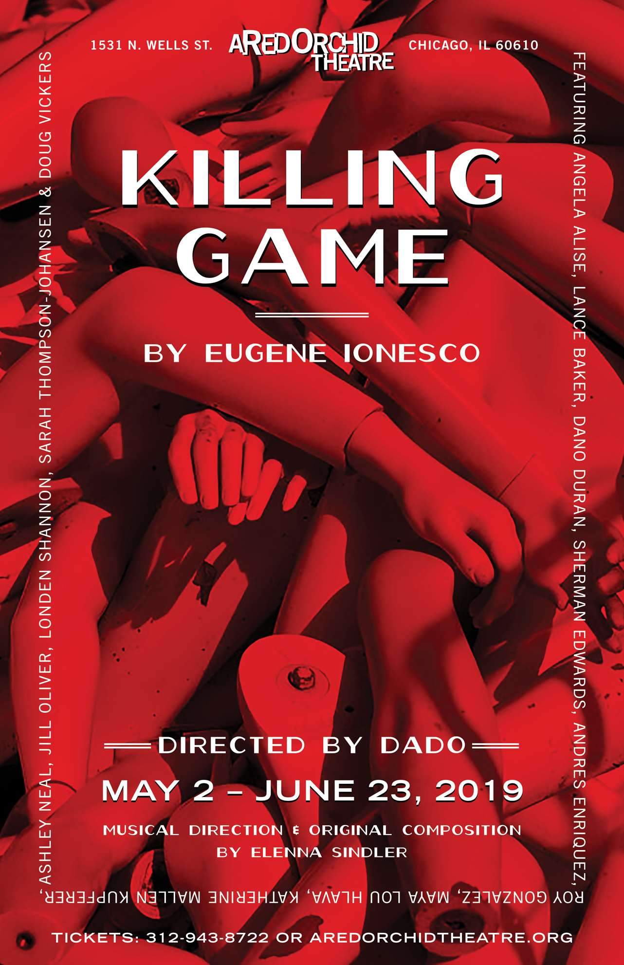A town is beset by plague and the bodies are piling up along with moral accusations, political implications and medical speculations. We peer into households and down many streets as people search for any logic to the ceaseless barrage of death. One of Ionesco’s last plays, The Killing Game is a piercing and frighteningly funny look at how the function of language and the panic surrounding social crisis sends a community into a chaotic state of paranoia, hypocrisy and opportunism.