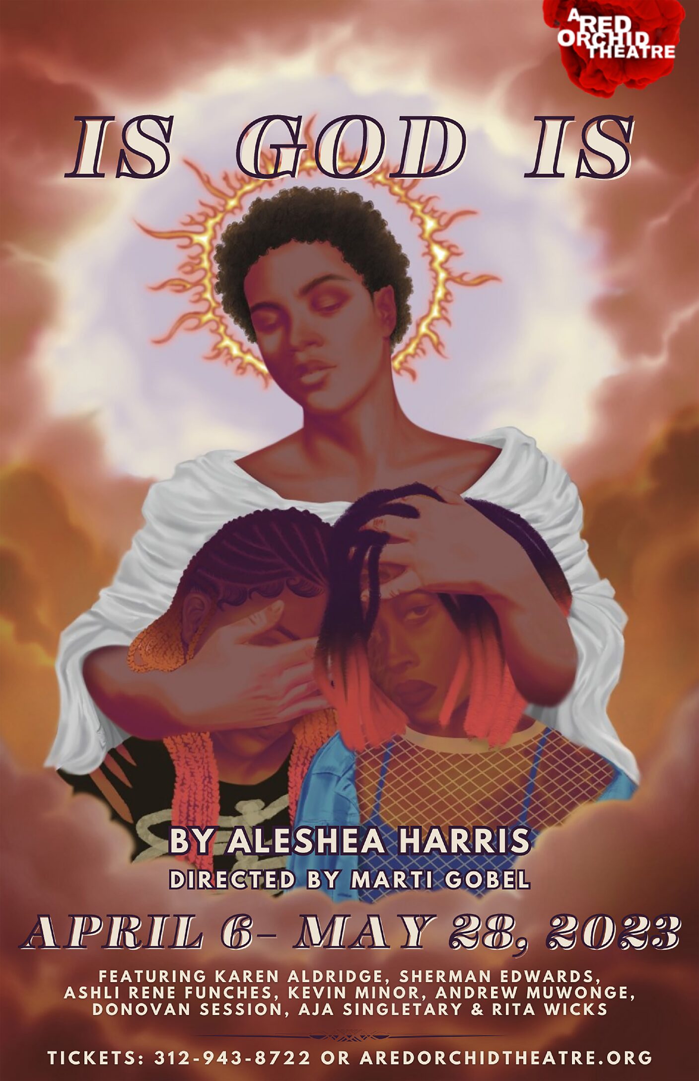Written by Aleshea Harris
Directed by Marti Gobel
Featuring Ensemble Member Karen Aldridge
Performance Dates: April 6 – June 4, 2023
Press Performances: Saturday April 15
Industry Night: May 8 at 7pm
Open Captioned Performances: May 13 at 3pm & 7:30pm
Black-Out Performance: May 12 at 7:30pm
Audio Described Performance & Touch Tour: May 20 at 3pm
ASL Interpreted Performance: May 21 at 3pm

Chicago Premiere!

When twins Racine and Anaia receive a letter from the mother they thought was dead, they swear to avenge her — and themselves — with blood. Their “mission from God” spans from the Dirty South to the California desert, from hip-hop to Afropunk, from ancient tragedy to the Spaghetti Western. Winner of the 2016 Relentless Award and the 2018 Obie Award for Playwriting, Is God Is asks us to consider the roots and futility of cyclical violence, and to question ourselves for wallowing so happily in stories that traffic in it.

Run time: Approx. 1 hour & 40 minutes (no intermission)
